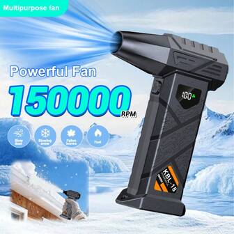 3000mAh*2 TYPE-C Charge Turbo Fan - Superstarkt luftflöde, batteridriven fläkt, hopfällbar och lätt för utomhusaktiviteter, nödsituationer och daglig användning