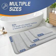 Thick Memory Foam Bath Mat Rug 36x24, Extra Soft Absorbent Bathroom Rug, Quick Dry Bath Mats, Non-Slip, Machine Washable Carpet For Bathroom, Tub And Shower, Home Decor Accessories, Light Grey,36inchx24inch,LightGrey - 淺灰色 - 查看 6