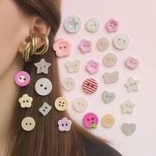 20 件彩色纽扣套装，适用于 DIY 服装、毛衣和工艺品装饰（款式随机）