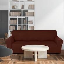 Funda de Sofá de Alta Elasticidad en Colores Sólidos - Funda Lavable a Máquina, Fácil de Instalar y Suave al Tacto, Resistente a la Suciedad y Especialmente Ideal para Hogares con Mascotas como Gatos y Perros, Perfecta para Decorar Salas de Estar, Dormitorios y Oficinas Durante Navidad y Acción de Gracias, Protege tu Sofá de Manchas de Comida, Pelos de Mascotas y Desgaste Diario en las Reuniones Festivas, Disponible en Varios Tamaños para Sofás de 1 Plaza, 2 Plazas, 3 Plazas y Sofás de Esquina, Diseño Versátil que Combina Estética Moderna y Funcionalidad Práctica, Adecuada para Espacios Residenciales y Comerciales, Ideal para Preparar el Hogar para Invitados y Celebraciones Familiares, Manteniendo tu Mueble Limpio y Elegante en Toda la Época Festiva - Marrón - Ver 8