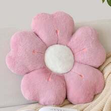 Flower Shaped Pillow, Cute Decorative Throw Pillow With Soft Artificial Rabbit Fur For Couch Bed Chair Floor, Flower Pillows Seating Cushions With Room Décor For Bedroom Living Room (14.9\ Dusty Pink),14.9Inches,DustyPink - 粉紅 - 查看 2
