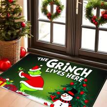 VIKAMA Alfombra navideña de rana verde para entrada, sala de estar, dormitorio, alfombra para puerta de pasillo, alfombra suave y cómoda para decoración del hogar - YSJ-FLR-2 - Ver 3