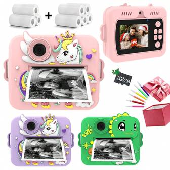 Kids Camera ,Instant Print Digital Camera ,New Model Kids Instant Print Camera With Included Paper Rolls & Color Pens: Creative Gift For Girls & Boys | All-In-One Digital Camera Toy For Instant Photos, Drawing &Encourages Learning Through Play, Ideal As A Travel Toy For Holidays & Fun Family Activities