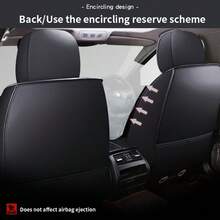 5-Seat Car Seat Covers Full Set With Pillows, Beige Leatherette With Brown Stitching, Universal Fit For Sedan SUV, Elegant All-Season Auto Seat Protectors - 米棕色豪華版 - 查看 5