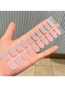 20 miếng dán móng tay gel Emi, lớp nền trong suốt, chất lượng salon, bền lâu, cần đèn UV, ES20 bán sỉ xuyên biên giới, dropshipping, giống như miếng dán móng tay Red Book, dụng cụ làm móng. - Màu be - Xem 4