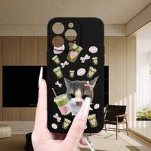 Personalized Phone Case Simple Matcha Cat Cute Sticker Set Print All-Black Phone Case For Phone17 Pro MAX/11/12/13/14/15/15 Pro/15 Plus/15 Pro Max/X/XS Max/XR/11 Pro/12 Pro/13 Pro/14 Pro/12 Mini/13 Mini/11 Pro Max/12 Pro Max/13 Pro Max/14 Pro Max/14 Plus/6/6S/6 Plus/7/8/16 Pro/16 Plus/16 Pro Max Galaxy A54/A14/A12/A13/A15/A32/A33/A24/A52S/S20/S21/S22/S23/S24/S23 Plus/S24 Ultra/S25/A15/A33/A23 Android Phone Case, Essential For Daily Commuting, MagSafe Support, Less Yellowing, Halloween Gift, Virgin Mary Day Sticker, Independence Day Gift, Christmas Wallpaper, Valentine'S Day Gift, Birthday Gift For Friends And Family - 款式1(1pc) - 查看 8