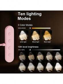 1pc White Portable Reading Light, USB Rechargeable Book Light With 3 Color Modes And Adjustable Brightness, Flexible Clip-On Design For Bedroom, Room, Reading, Study, Living Room, School