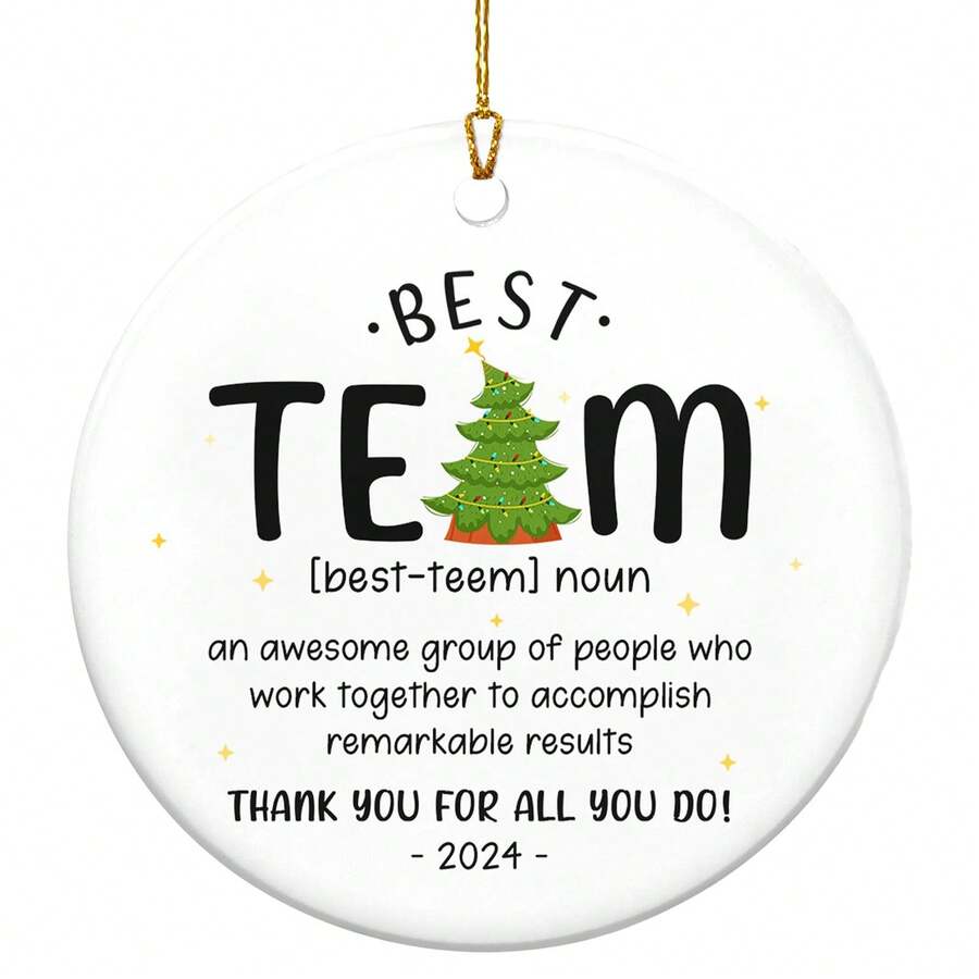 2025 Team Ornament - "Be Proud Of Your Work" "Best Team" Christmas Tree Decoration Hanging Ornament | Employee/Friend/Teacher Appreciation Gift, Coworker Farewell Memento, Boss Retirement Present, Workplace Bestie Gift (Group Gift)