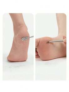 1pc Stainless Steel Foot Scraper, Portable Pedicure Tool - Multicolor - View 2