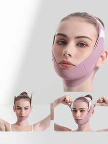 Women's Face Mask, Face Bandage Sleep Mask Face Shaping, Helps Sculpt Perfect Facial Contours, Reusable, Hand Washable, Suitable For Daily Wear, Nylon Material - Purple - View 8