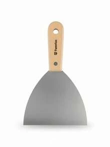 Espátula Rígida De 4" Con Mango De Madera Para Albañil De Mamposteria Fumetax - Plateado - Ver 2
