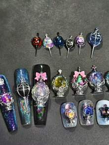 6pcs Nail Art Mold Set, Soulstone Texture Delicate 3D Nail Decorations, Transparent Silicone Molds - Clear - View 7