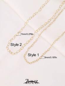 1 pieza Collar de acero inoxidable minimalista y de moda, collar de cadena con forma de corazón para mujer, joyería femenina, regalo para la mejor amiga - collar - Ver 3
