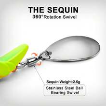 Kit de 5 cabezas plomadas para pesca: anzuelos afilados con púas, hoja giratoria, ojos 3D y colores vivos para lubina, trucha y salmón. Señuelos de pesca de agua dulce y salada para todos los pescadores. - Multicolor - Ver 3