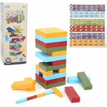 BROLEO Juego de Apilamiento de Bloques de Plástico, Juego de Equilibrio de Torre Giratoria, Juego de Bloques de Torre Giratoria, para Regalo en el Hogar, Niños y Adultos - 1 - Ver 1