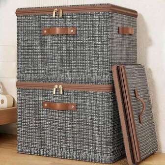 1个衣物毯子收纳盒，衣柜节省空间收纳篮，适用于户外搬家、手提行李打包、衣物毯子收纳袋、大容量衣柜整理盒（适用于衣柜隔板和床底）、可折叠便携旅行收纳箱、多功能家居收纳方案（适用于换季衣物、床上用品和床单）、搬家必备用品、节日礼品收纳（适用于圣诞节、感恩节和家庭聚会）