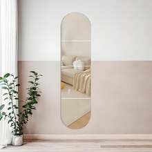 Full Length Mirror Wall Mounted For Bedroom, 12 X12in X4pcs Kids Shatterproof Acrylic Plexiglass Mirror Stickers, Wall Mirror Full Length Mirror Stickers For Makeup Home Workout Gym Hallway Dorm - 銀色 - 查看 1