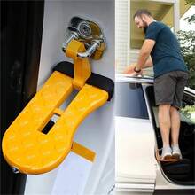 1pc Universal Foldable Car Door Step With Roof Rack, Matte Finish, Left Side Latch Access, Safety Hammer Included, Easy Roof Access Pedal For All Vehicles