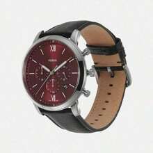 Fossil Men 's Elegant Black Watch - 44mm Leather Strap, Quartz Movement, Fashion Minimalist Design FS6016