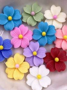 30颗混合树脂彩色16毫米扁平花朵宝石，适用于剪贴簿、DIY、婚礼、圣诞节艺术装饰、珠宝工艺用品 - 隨機混合 - 查看 7