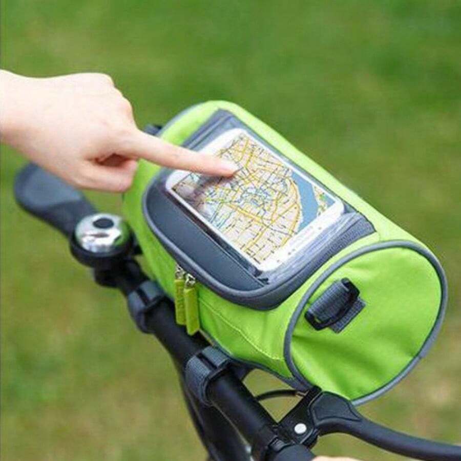 Cycling Bicycle Head Storage Bags Waterproof Shoulder Straps Tube Pockets Window Front Frame Holder Zipper Pack - Multicolor - View 1