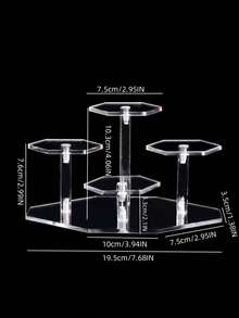 1 Soporte de exhibición clásico de acrílico, Gabinete de exhibición de miniaturas de 3/4/7 niveles, Soporte de producto octagonal y redondo, Adecuado para figuras de acción, cosméticos, perfumes, estatuas, joyas, coleccionables - Independiente, sin electricidad requerida, Exhibición de muñecas en miniatura, Exhibición de productos, Bolsa de maquillaje, Artículo de viaje esencial - transparente - Ver 9