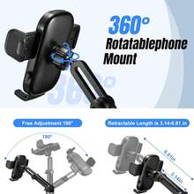 二合一车载杯架兼手机支架 - 可调节通用饮料支架，方便放置水瓶和智能手机。这款多功能车载杯架兼手机支架是您在驾驶时保持必需品井然有序、触手可及的理想解决方案。兼容、安卓手机，生日礼物、送给家人朋友的礼物，生日驾驶车载配件，车载手机支架，承重力强。 - 黑色 - 查看 4