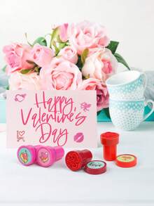 20pcs - Valentine's Day Stamp Set, Vibrant Plastic Material, 20 Different Patterns. Stamp Designs Include Hearts, Butterflies, LOVE Letters, Roses, Kisses, Etc. Ideal For Valentine's Day, Valentine's Party Favor Bags, Prizes, Christmas Stocking Stuffers, And Party Favors (Valentine's Theme). - Multicolor - View 7