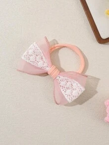 4pcs/Set Delicate Lace Bow Baby Headbands, Soft & Sweet Elastic Princess Headwear For Spring - Multicolor - View 4