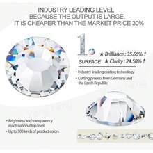 1440 viên đá pha lê trong suốt, không cần keo dán, kích thước hỗn hợp SS4-SS20, mặt phẳng, dùng để trang trí móng tay, chất lượng cao, phụ kiện làm móng 3D lấp lánh. - Kích thước hỗn hợp - Xem 7