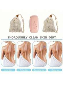 4pcs Soap Bags Mesh Exfoliating, Natural Sisal Soap Pouch, Suitable For Shower Exfoliating Home Bathroom Decor Fall Decor Back To School Shower Massaging Scrubbing,Halloween, Christmas - Apricot - View 10