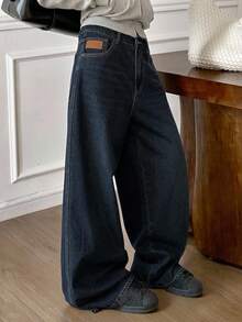 Livesso Tall Women's Straight Leg Casual Jeans - Dark Wash - View 1