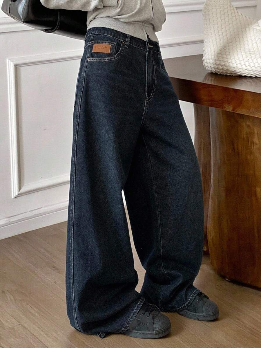 Livesso Tall Women's Straight Leg Casual Jeans - Dark Wash - View 1