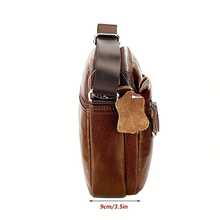 A High-Quality Men's Shoulder Bag Made Of Genuine Leather, Crafted From Premium Cowhide – With An Adjustable Shoulder Strap, Robust And Durable, Suitable For Everyday Use And Travel, Stylish And Versatile, Perfect For Casual Outfits. - 黑色 - 查看 3