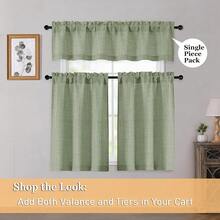 OWENIE Sage Green Cafe Curtains 36 Inch Length 2 Panels Set, Light Filtering Textured Short Kitchen Curtains Over Sink, Small Window Curtain Tier For Cabinet Bathroom RV Camper Basement, 30\W By 36\L,30inchWx36inchL(Packof2),SageGreen - 鼠尾草綠 - 查看 6
