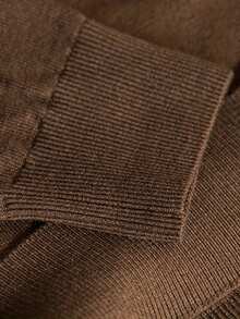 GRDR Men's Solid Color Turtleneck Pullover Sweater, Casual Daily Wear, Autumn/Winter - Brown - View 5