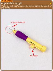 1/2/4pcs Embroidery Punch Needle Kit, 3 Sizes Interchangeable Punch Needle Tips, Adjustable Length