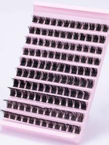 120pcs Thick Individual Cluster Lashes, Curled Eyelash Cluster, Thick Soft Cluster Lashes, 3D Soft False Lashes, DIY Makeup Design At Home - Black - View 3