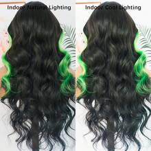 200% Density 26 Inch Water Wave Lace Front Wig, 13x6 High Definition Lace Front Wig, Colorful Fluffy Wavy Wig For Women, Glueless 13*6 HD Lace Wig, Long Piano Color Synthetic Lace Front Wig, Ombre Lace Closure Wig, Fashion Women Daily Christmas Party Cosplay - Multicolor - View 5