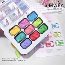 Simwey Spring Back-To-School Nail Accessory Pairing Items / 9 Kinds Of Matte Graffiti Gels, Semi-Fluid / Styling / Sculpting / Graffiti / Painting, No Wiping Needed, Gentle On Nails, Soft Texture, Suitable For DIY Nail Art And Nail Salon Designs, Christmas Gifts, Thanksgiving Gifts, Christmas Gifts For Women, Back-To-School Season Gifts. - Keo sơn dầu mờ - Xem 9