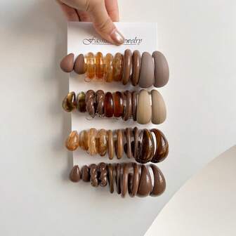 1-20对随机字母、水滴、复古硬币、几何亚克力夸张时尚耳环套装，盲盒组合，适合女性，母亲节、情人节、圣诞节、新年、日常佩戴