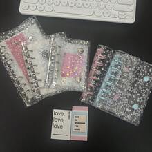 M5/A7/A6 活页夹 Kpop 收藏本，激光星形封面，DIY 10 个装收纳袋，活页手账笔记本整理器 - 彩色 - 查看 12