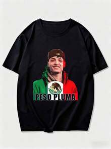 Featherweight T-Shirt With Mexican Flag And Shield Design - 黑色 - 查看 1