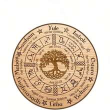 CIFbuy Handmade Pagan Wheel Solstice Altar Decor - Natural Wicca Druid Mystical Wall Hanging For Beltane Samhain - Witchcraft Ritual Gi - 彩色 - 查看 10