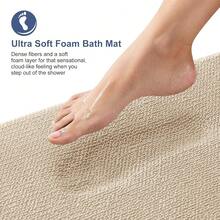 OLANLY Thick Memory Foam Bath Mat Rug 24x16, Extra Soft Absorbent Bathroom Rug, Quick Dry Bath Mats, Non-Slip, Machine Washable Carpet For Bathroom, Tub And Shower, Home Decor Accessories, Beige,24inchx16inch,Beige - 米色 - 查看 3