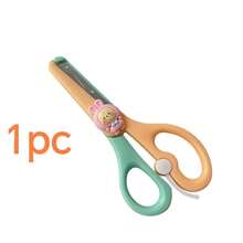 Tesoura de plástico fofa com desenho animado (1 unidade), ideal para trabalhos manuais de estudantes, escritório ou atividades de recorte de papel. Possui ponta arredondada e é perfeita para crianças. - Multicolorido - Ver 8