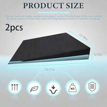 Car Seat Wedge Cushion Blue Ergonomic Foam Pad 2 Pack Leveling Support For Auto Rear Seats And Office Chairs Pain Relief - Black - View 2