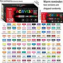 Zestaw 12/24/36/48/60/72/120/168/240 szt. markerów akrylowych, zestaw pędzelków do markerów akrylowych w mieszanych kolorach, kryjące pisaki akwarelowe dla studentów sztuki DIY, odpowiednie do malowania skał, kaligrafii, scrapbookingu, pisma odręcznego, tworzenia kartek, czarnego papieru kartonowego, malowania kamieni, dekoracji świątecznych, drewna, plastiku, płótna - Wielokolorowe - Zobacz 23