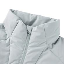Adidas Men's Thick Padded Jacket, Warm Stand Collar Sports Down Coat - Silver - View 3
