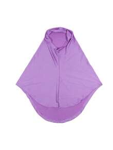 1pc Women's Solid Color Balaclava Ski Mask Neck Warmer Elastic Headband Turban, Breathable Comfortable Stretchy Wide-Brim Sweat-Absorbent Non-Slip Multifunctional Sports Headwear, Minimalist Fashion Scarf, Hood And Matching Headband In One, Easy To Wear And Go Out Stylishly - Black - View 8